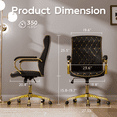 thumbnail image 4 of HomeZeer Black and Gold Office Chair, Ergonomic High Back Executive Desk Chair with Wheels and Arms, Modern PU Leather Computer Chair with Rocking Function, Black, 4 of 9