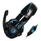 Casques de Jeu Noirs et Bleus avec Microphone Stéréo Filaire Écouteurs Antibruit pour Ordinateur PC Gamer pour SADES SA708 – image 1 sur 10