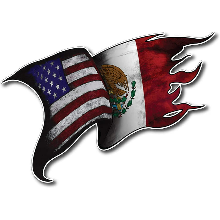 USA American Mexico Mexican Pride Country Flag Window Decal Bumper Sticker  Car Truck SUV 