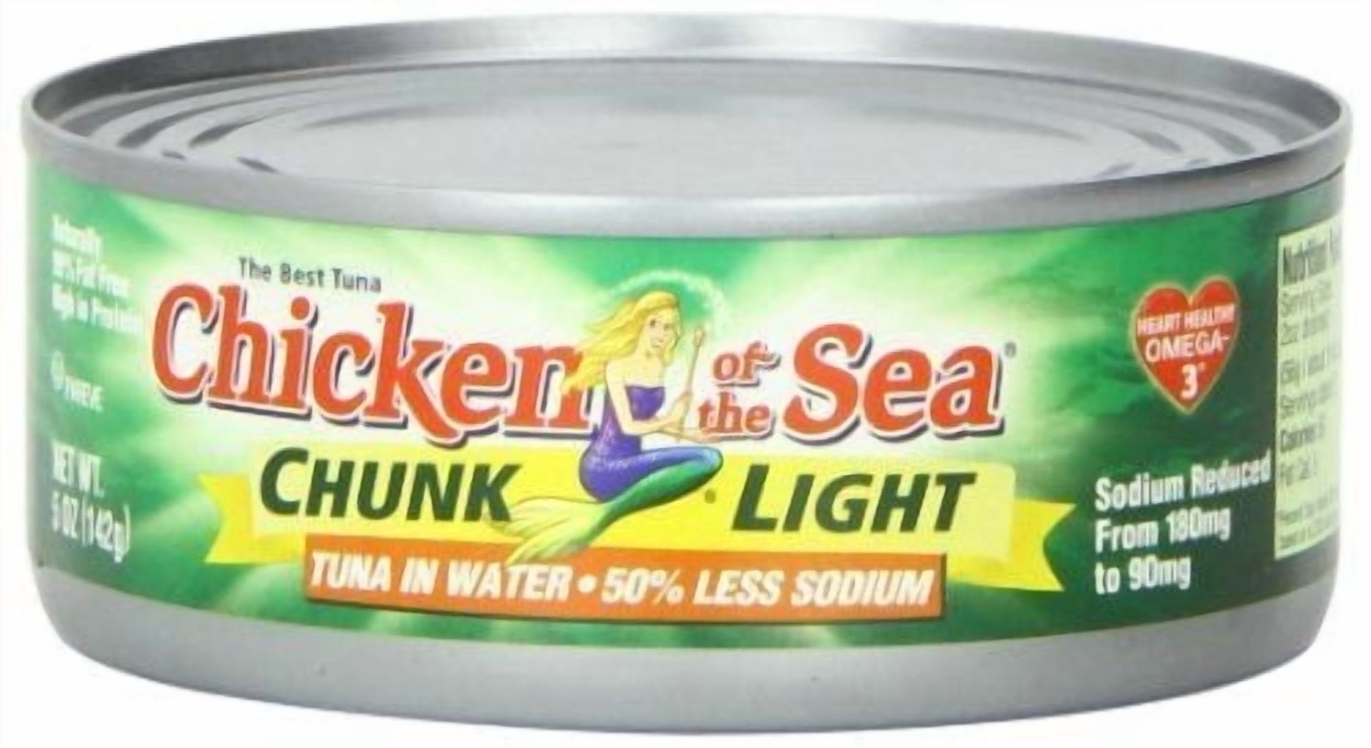 Chicken of the Sea Tuna Chunk Light in Water, 50% Low Sodium, 5-Ounce Cans (Pack of 24)