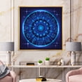 thumbnail image 2 of Designart 'Zodiac Signs With Neon Deep Blue Horoscope Circle' Modern Framed Canvas Wall Art Print, 2 of 5