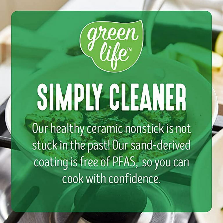 GreenLife Soft Grip Healthy Ceramic Nonstick 7 and 10 Frying Egg Omeltte  Pan Skillet Set, PFAS-Free, Dishwasher Safe, Soft Pink