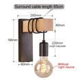 thumbnail image 4 of MyArtWe Iron Wood Wall Light with Switch Industrial Wall Lamp, 4 of 8