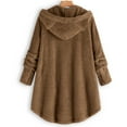 thumbnail image 3 of Lindreshi Cardigans for Women Clearance Women Button Coat SolidTops Hooded Pullover Loose Sweater Blouse Plus Size, 3 of 7