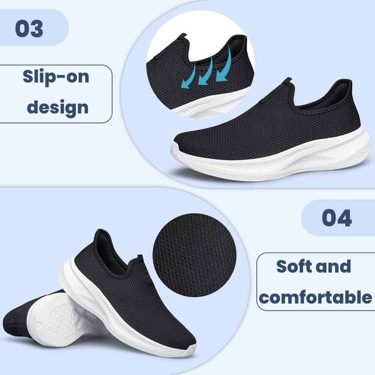 Slip On Running Shoes Breathable Lightweight Non Slip Sneakers ShySun Womens Sneakers Slip On Walking Shoes Breathable  main image 3
