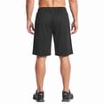 thumbnail image 3 of Men's 100% Polyester Performance Shorts with Pockets, Black S, 1 Count, 1 Pack, 3 of 6