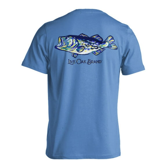 Live Oak Brand Painted Bass Fish Unisex Comfort Colors Pocket Short Sleeve T-shirt