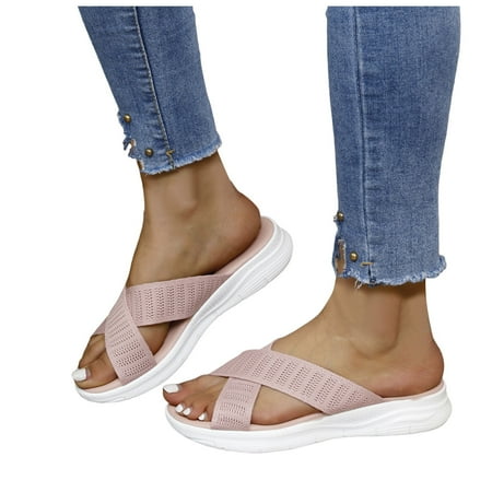 

Womens Sandals Fashionable Comfortable and Lightweight Sports Large Size Women s Beach Sandals Orthopedic Sandals for Women Summer Sandals for Women 2024(Color:Red Size:US 7.5)