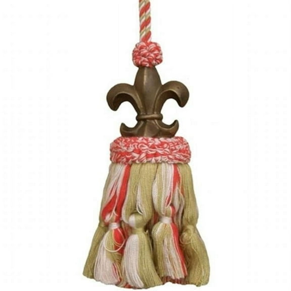 Fluer de Lis-Red hand painted tassel