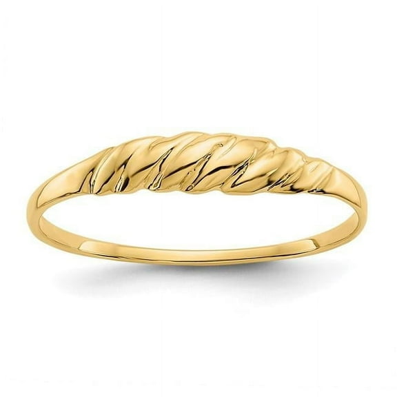 14K Ridged Dome Ring R544