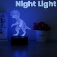 thumbnail image 1 of 3D Dinosaur Night Light for Kids 3D Illusion Dinosaur Lamp with 7 Colors Changing 2 Lighting Modes Touch Switch USB Powered Acrylic Decor LED Dinosaur Light for Kids Room Living Room, 1 of 5