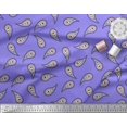 thumbnail image 3 of Soimoi Tissu Poly Georgette Violet Imprimé Floral & Paisley au Mètre 42 Pouces de Large, 3 of 3