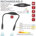 thumbnail image 6 of USB Rechargeable Neck Reading Light, LED Book Lights, Eye Caring 3 Colors, Dimmable Brightness, Bendable Arms For Crafting, Knitting(BLACK), 6 of 7