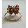 thumbnail image 3 of TAAPSEE JEWELS 14k Yellow Gold Plated Women's Cocktail Butterfly Ring Heart Lab Created Red Garnet, 3 of 4