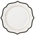 thumbnail image 6 of Stylish and Elegant 57 Pieces Bone China Dinnerware Set Service for 8 People - Wavy Black and Gold Mix and Match, Fiona, 6 of 7