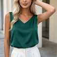 thumbnail image 6 of Miqool Women's Satin V-Neck Tank Top Sleeveless Dressy Blouse Loose Fit Summer Casual Work Top Flowy Camisole, 6 of 9