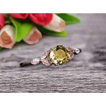 Designer 1.50 Carat 7mmCushion Cut Champagne Diamond Moissanite Engagement Ring 10k Rose Gold