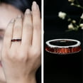 thumbnail image 4 of Rosec Jewels Natural Garnet Eternity Ring for Women - AAA Quality - Baguette Garnet Wedding Anniversary Ring - with Jewelry Box, 18K White Gold, US 4.00, 4 of 7