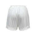 thumbnail image 4 of Culottes for Women Pettipants Satin Bloomers Lace Hem Under Shorts White M, 4 of 5