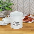 thumbnail image 2 of AuldHome Design Grease Container, White Enamelware Bacon Grease Can w/ Strainer, Farmhouse Style, Keto-Friendly, 2 of 10