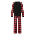 thumbnail image 4 of Caoirhny Family Matching Christmas Pajamas, Romper/Letter Print Long Sleeve Tops and Plaid Pants Sleepwear Loungewear Set, 4 of 9