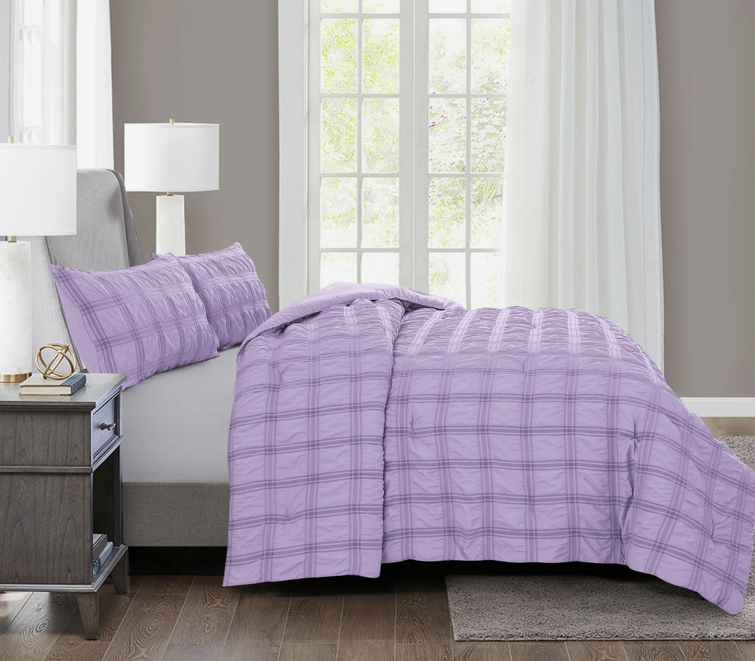 3 Pieces Seersucker Comforter Set