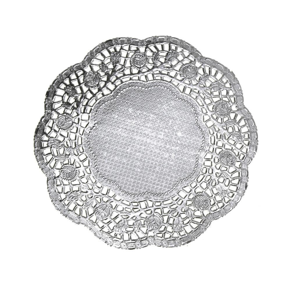 Round Lace Silver Doilies, 61/4Inch, 6Piece
