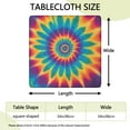 thumbnail image 2 of Colorful Tie Dye Mandala Pattern Square Fitted Tablecloth with Elastic Edge,Square Table Cover,Washable Elastic Table Cover for Home Kitchen Party Decor 34"x34", 2 of 6
