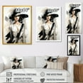 thumbnail image 4 of Designart "Black and White Fashion Runway Model III" Fashion Framed Wall Art - Glam Black Fashion Illustration Entryway Framed Wall Art Print, 4 of 6
