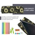 thumbnail image 5 of Cauagu Sunflowers Print Leather Pencil Pen Case - Stationery Bag Portable Stationery Bag Big Capacity Pencil Pouch Cosmetic Organizer Bag for Men & Women, 5 of 7