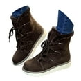 thumbnail image 2 of YLYL Women's Suede Wedge Ankle Boots Round Toe Lace up Platform High Heel Winter Short Bootie, 2 of 4