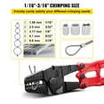 thumbnail image 3 of KFFKFF 24" Hand Swager Cable Wire Rope Cutter Swage 1/16" 3/32" 1/8" 5/32" 3/16" Aluminum Sleeves Copper, 3 of 9