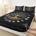 thumbnail image 3 of Homewish Magic Life Tree Twin Sheet Sets, Rustic Mystic Moon Sun Twin Fitted Sheet, Teens Adult Men Women Flat Sheet, Breathable Home Decor, 3pcs, 3 of 7
