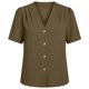 thumbnail image 5 of TaTaai Shoulder Ruffle Detail Top for Women, Short Sleeve Open Front Summer Blouse, Casual Cardigan with Metal Button Closure Gift, 5 of 6