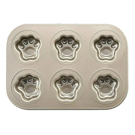 

Liveday 6 Cavity Cat Claw Cake Mould Carbon Steel Baking Pans Tray Cake Decor Mold