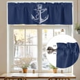 thumbnail image 7 of Anchor Valances for Windows, 60 x 18in, Nautical Knot Navy Blue Rod Pocket Kitchen Valance Curtain Light Filtering Window Treatments for Living Room Bedroom, 1 Panel, 7 of 7