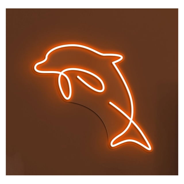 Letrero De Neón LED Delfín Para Pared, Ideal Para Niños, Habitaciones Con Animales Marinos, Acuarios, Decoración Para Casas Playa, 42cm