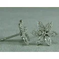thumbnail image 3 of 2Ct Round Cut Lab Created Diamond Flower Stud Earrings 14K White Gold Plated, 3 of 4