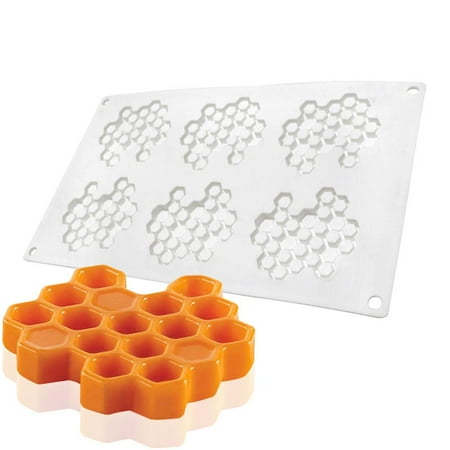 

6 Cavities Bee Honeycomb Silicone Mold Cake Pan Baking Mold for DIY Biscuit Chocolate Ice