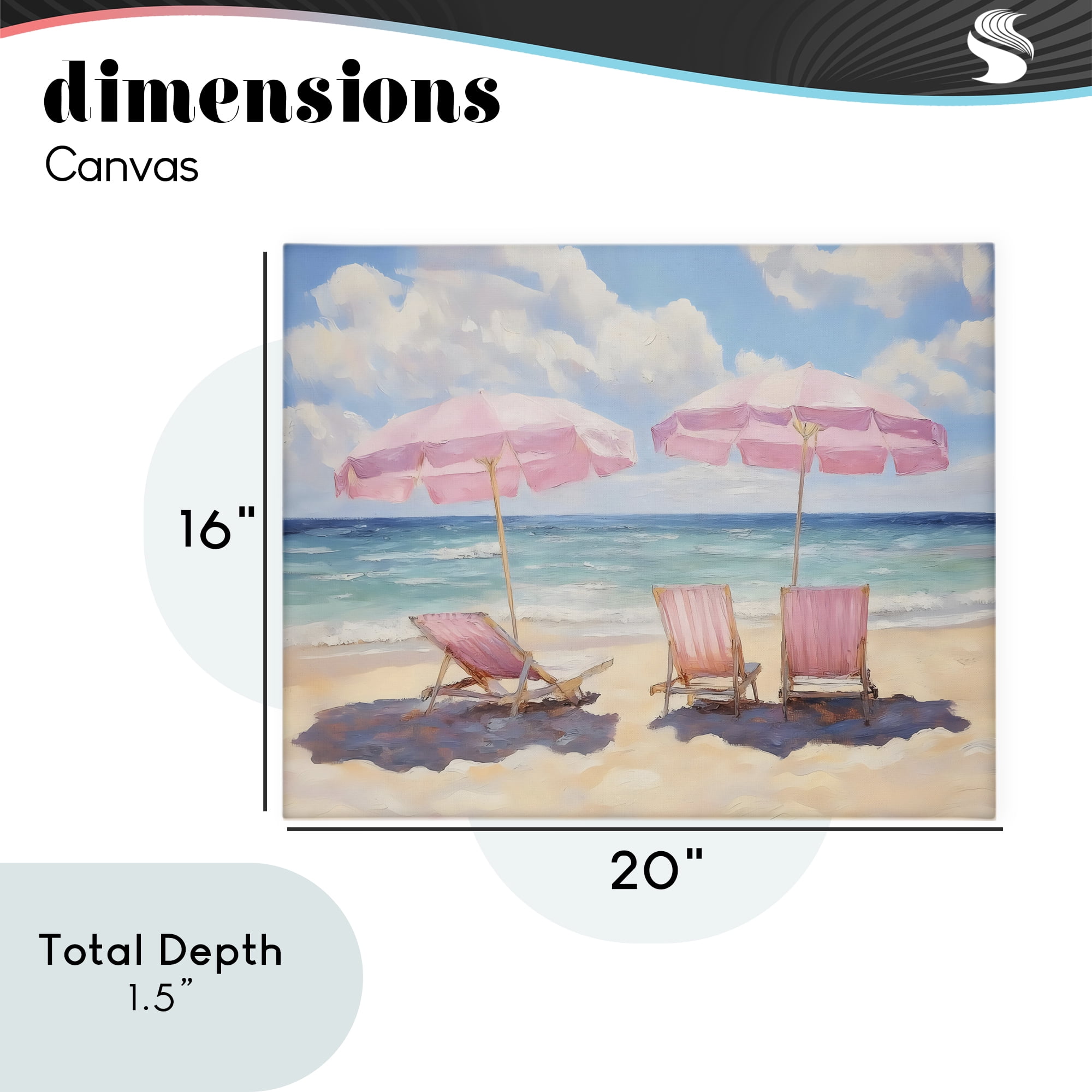 Stupell Industries Pink Summer Chairs by the Sea Canvas Wall Art, design by LSR Design Studio