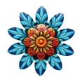 thumbnail image 3 of Arte de pared de metal con flores, colorido y moderno, de 5,8 pulgadas, para interiores y exteriores. Azul, 3 of 9