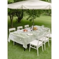 thumbnail image 3 of Outdoor Tablecloth with Umbrella Hole and Zipper, Sage Green Christmas Rectangle Table Cloth 52x70 Inch Waterproof Tablecloth, Winter Snowflake Abstract Forest Tree Picnic Table Cover for Patio, 3 of 7
