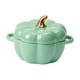thumbnail image 1 of Cuenco de cerámica con forma de calabaza, olla con forma de calabaza para cocinar con tapa para fiestas en casa o en la cocina. Verde, 1 of 8