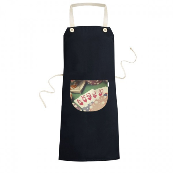 Hearts Flush Poker Gambling Photo Apron Bib Sarong Cooking Baking Kitchen Pocket Pinafore