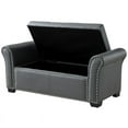 thumbnail image 3 of Posh Living Ashley Faux Leather Storage Bench with Nail Head Trim in Gray, 3 of 9
