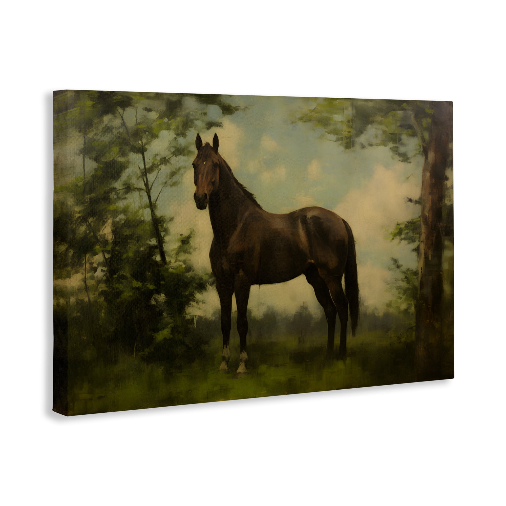 Stupell Industries Forest Horse Portrait Canvas Wall Art, design by Petal Prints Design