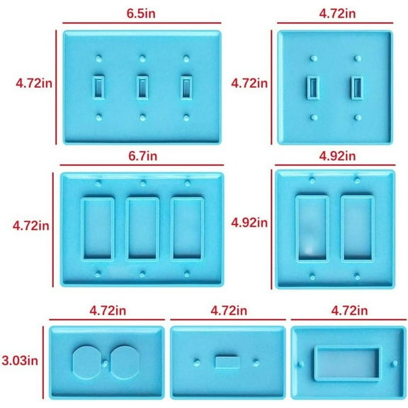 Set of 7 Resin Switch Molds| Switch Cover Silicone Molds for Light Switch Panels, Epoxy Resin Molds for Socket Panels, DIY Craft Making