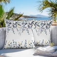 thumbnail image 3 of Teal Gray Eucalyptus Leaves Throw Pillow Covers 16x16 Inch Set of 2, Farmhouse Botanical Watercolor Waterproof Outdoor Pillow Covers, Decorative Cushion Pillowcases for Couch, Sofa, Bed, Patio, 3 of 9