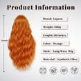 thumbnail image 2 of Peluca Angzon de pelo sintético ondulado naranja de 66 cm de largo para mujer, 2 of 6