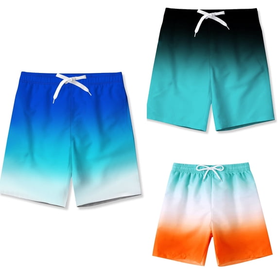 SROBPTY Boys and Girls 7-14 Years Print Beach Shorts with Pockets
